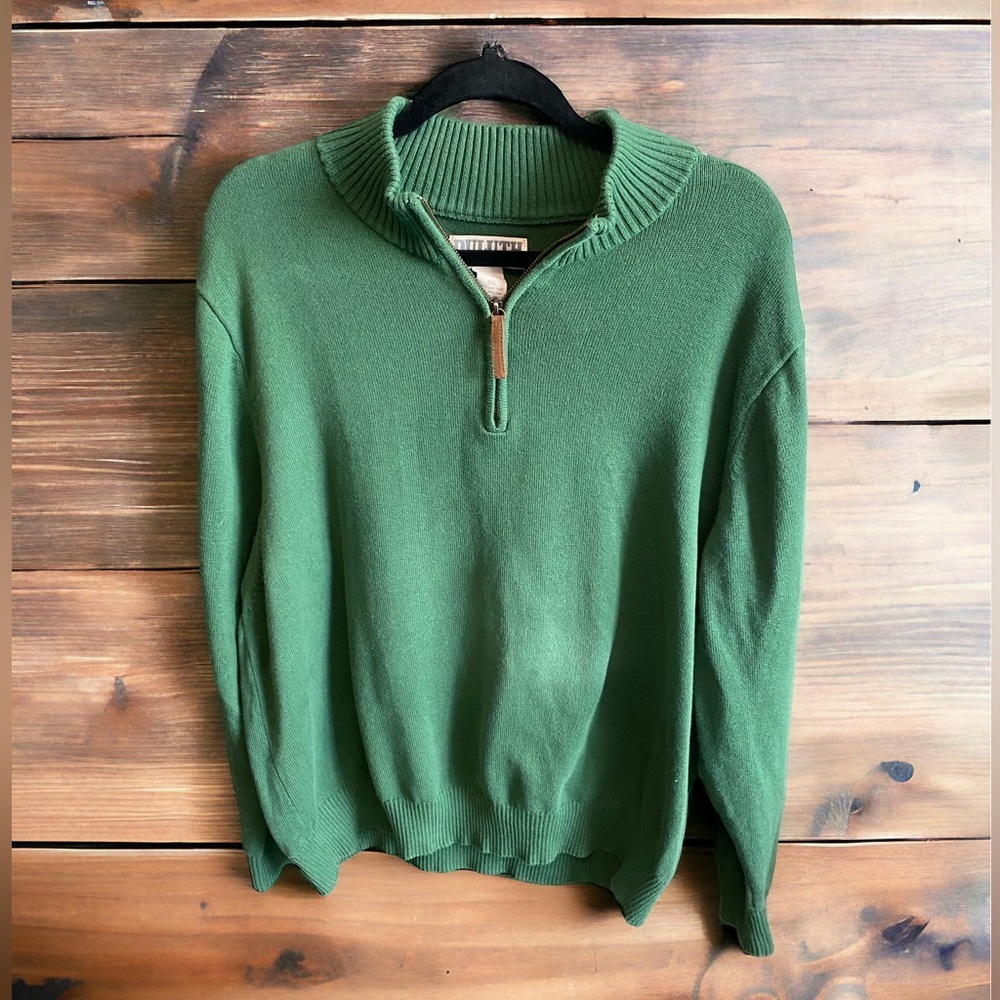 Duluth Trading Men’s 1/4 zip sweater. Green Size 2XL.